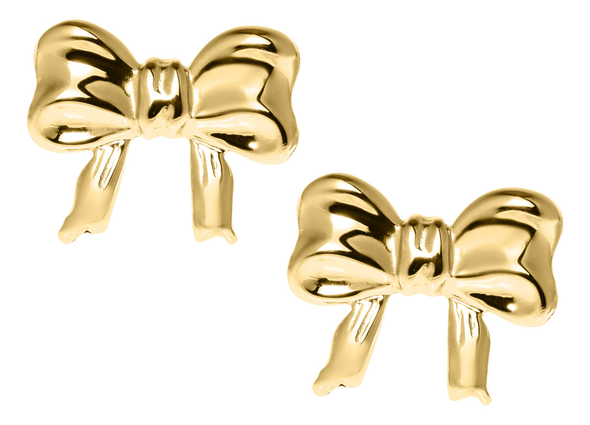 Gold Bow Baby Earrings