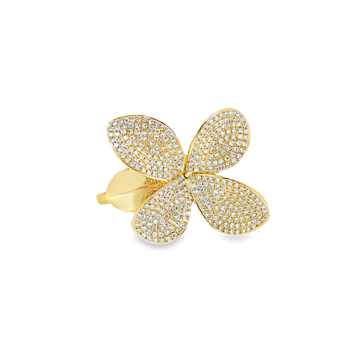 Large Pave Flower Ring