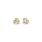 Bezel Heart Studs