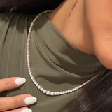 Graduated White & Yellow Diamond Tennis Necklace