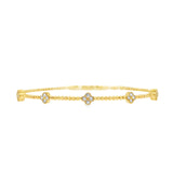 Diamond Clover Flexi Bangle- YG