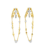 Ball Hoop & Diamond Strand Huggies