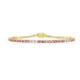 Pink Sapphire and Diamond Tennis Bracelet
