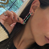 Long Pear Ruby/Diamond Earrings