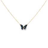 Blue Sapphire Butterfly Necklace