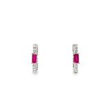 Mini Square Ruby Hoops