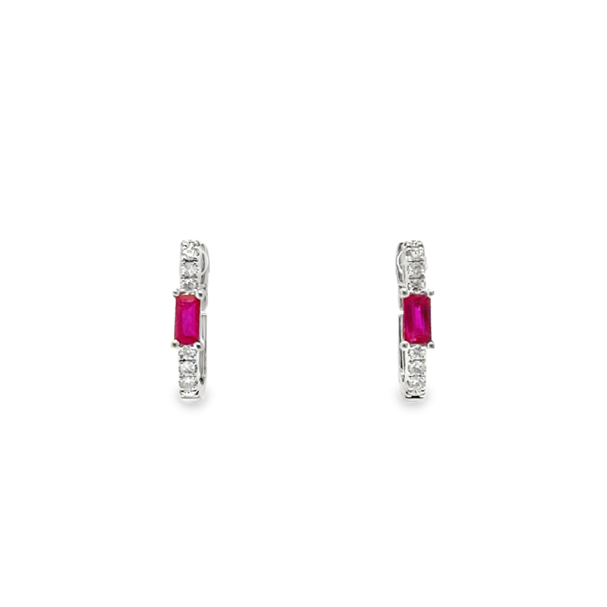 Mini Square Ruby Hoops