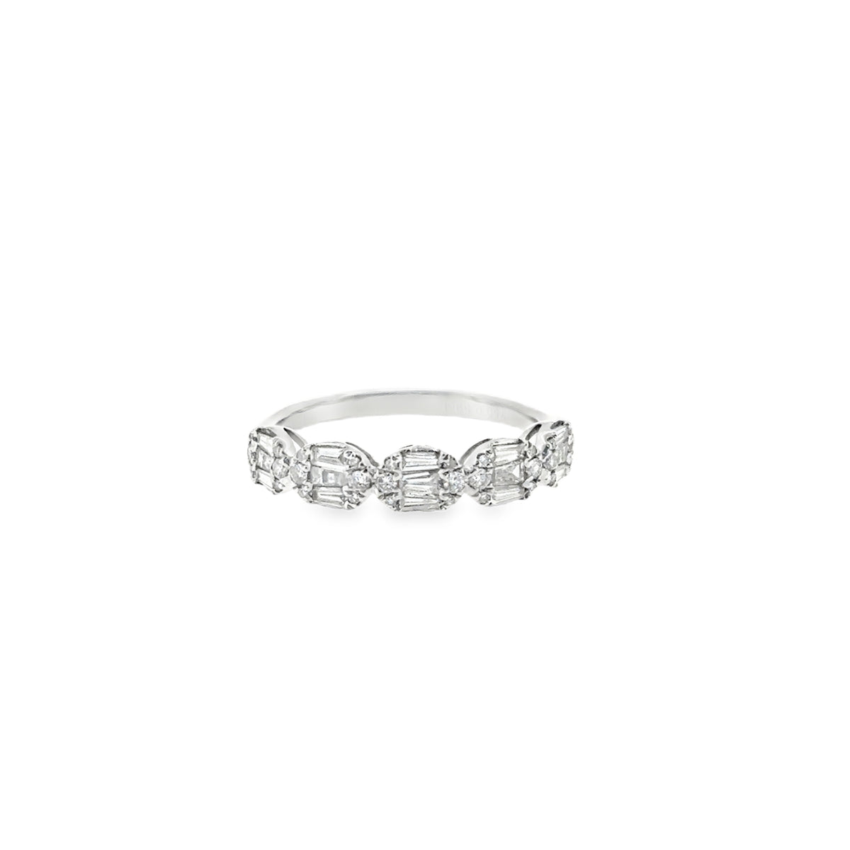 Baguette Diamond Oval Half Band