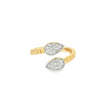 Fluted Wrap Ring With Diamond Pears