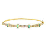 Diamond Bangle with Emeralds