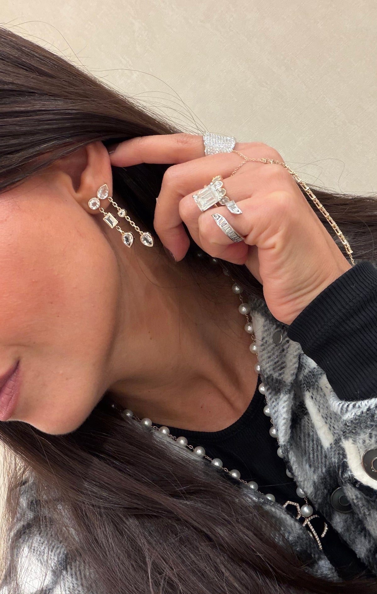 White Topaz Mixed Shape Earrings