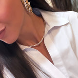 Shiny Gold & Diamond Long Earrings
