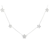 Small Baguette Flower Necklace- WG