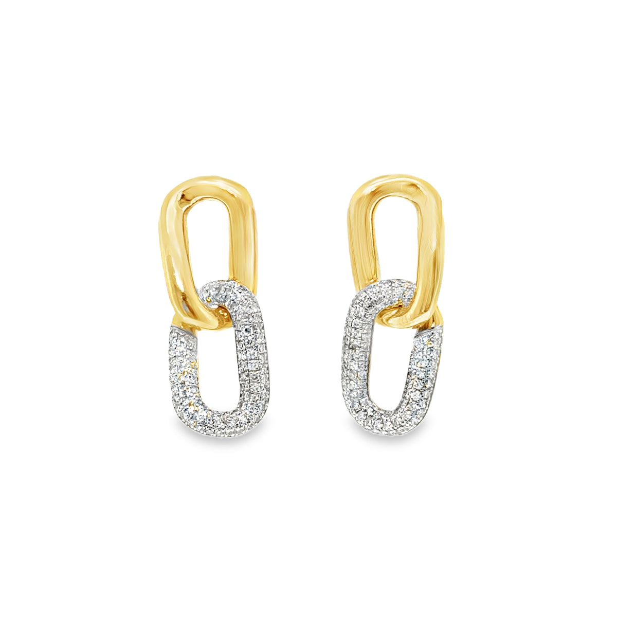 Pave Link Earrings