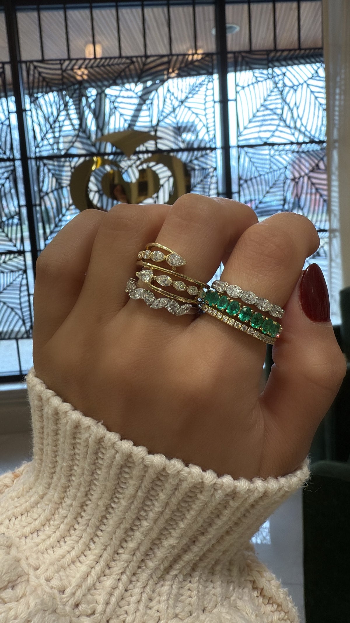 Oval Diamond Half Band Eternity WG
