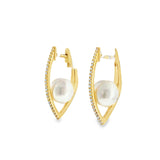 Mini Pointed Hoops With Pearl