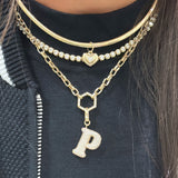 Gold Beveled Diamond Heart Charm