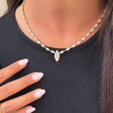 Lab Marquise Tennis Necklace