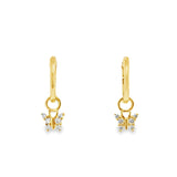 Mini Gold Hoop With Hanging Butterfly