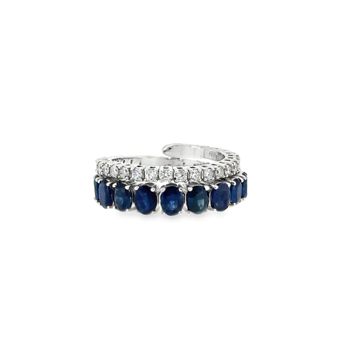 Blue Sapphire Wrap Flexi Ring