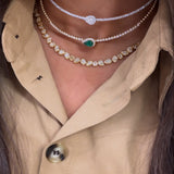 Diamond Choker With Removable Emerald Pendant