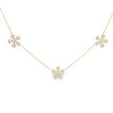 Medium Baguette Flower Necklace- YG