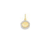Opal Diamond Charm on Cord Necklace