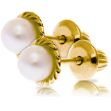 Pearl Baby Earring With Gold Halo