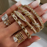 Diamond Detailed Gold Bangle
