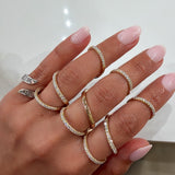 Long Diamond & Gold Flex Ring