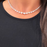 Lab Graduated Pear Diamond Tennis Necklace