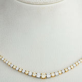 Graduated White & Yellow Diamond Tennis Necklace