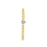 Cuban Chain Bracelet with Diamond Pear Cluster