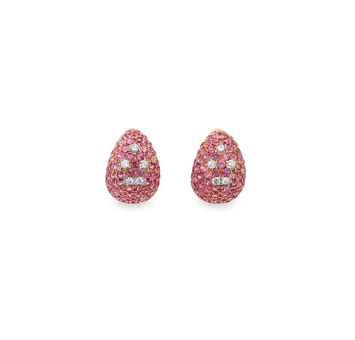 Pink Sapphire Chunk Huggies