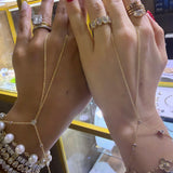 Pear Diamond Hand Chain