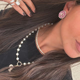Pink Sapphire Flower Earrings