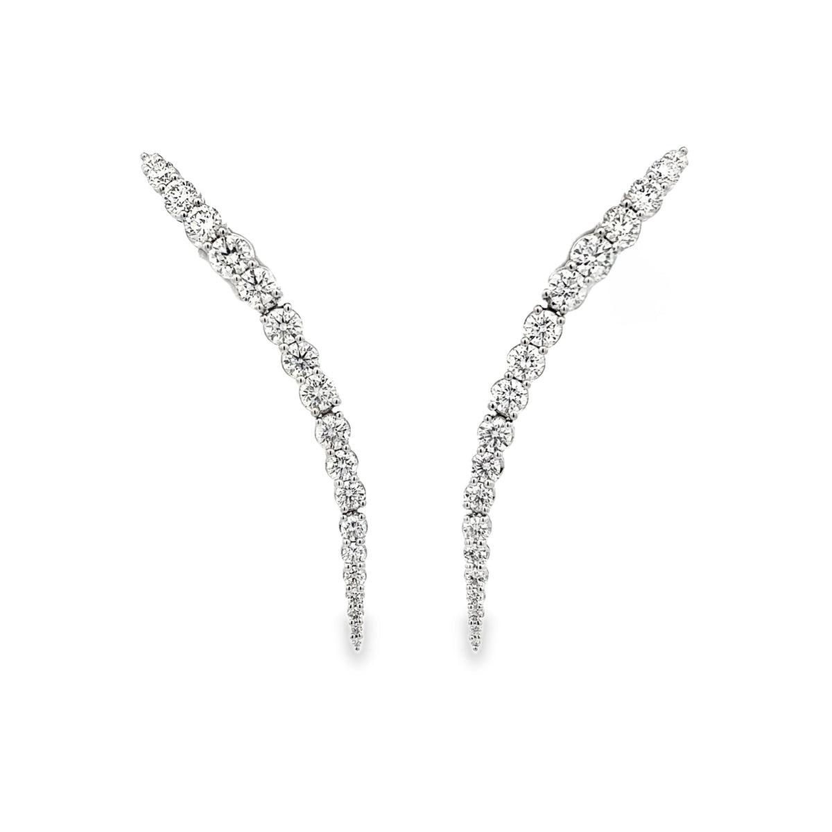 Long Graduated Diamond Earrings