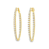 Long Oval Diamond Hoops