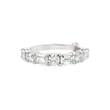Emerald & Round Diamond Half Band