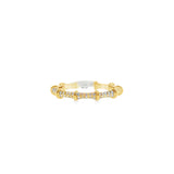 Bamboo Pave Pinky Ring