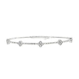 Diamond Clover Flexi Bangle- WG