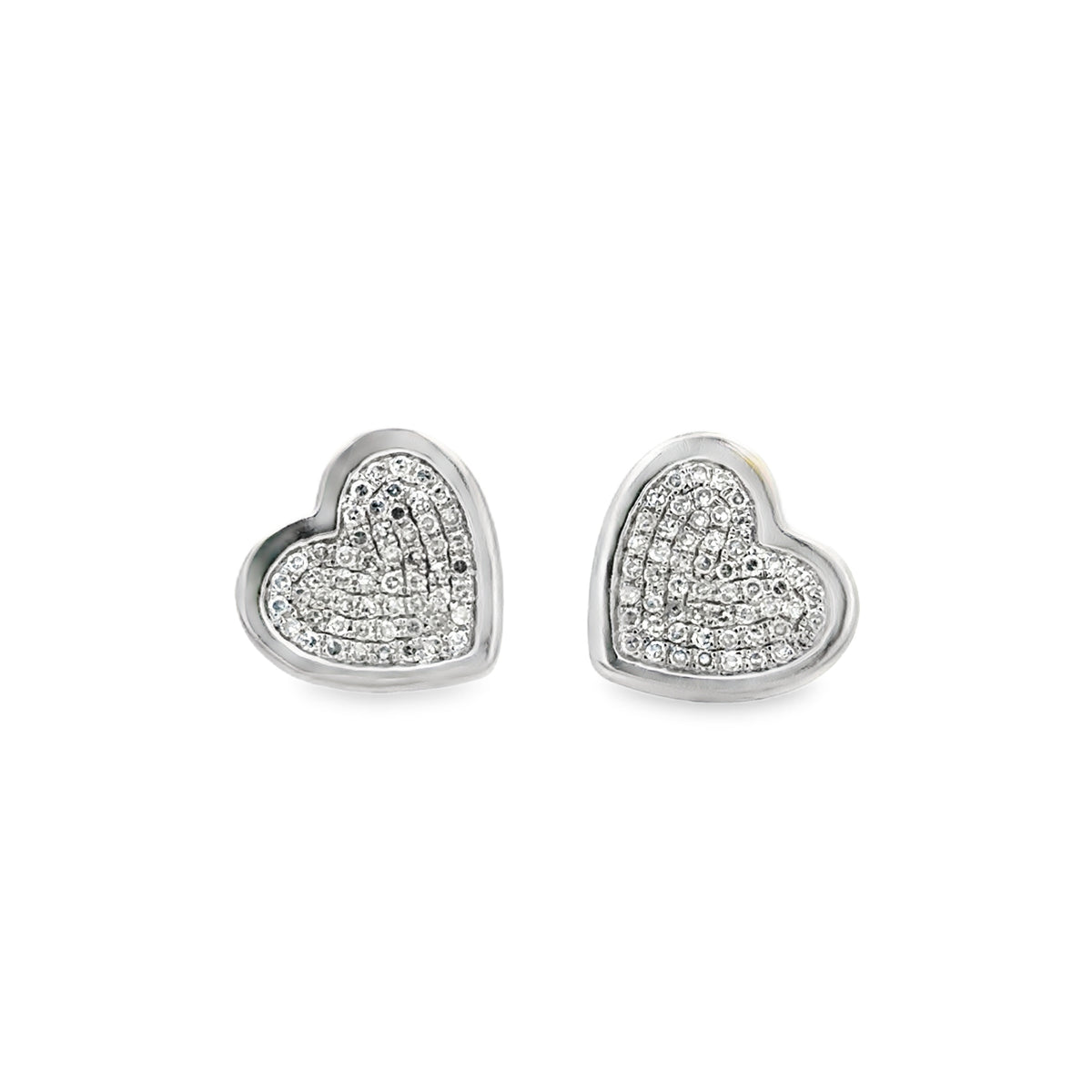 Bezeled Heart Studs