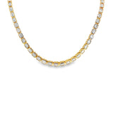 Lab Emerald Diamond Bezel Tennis Necklace