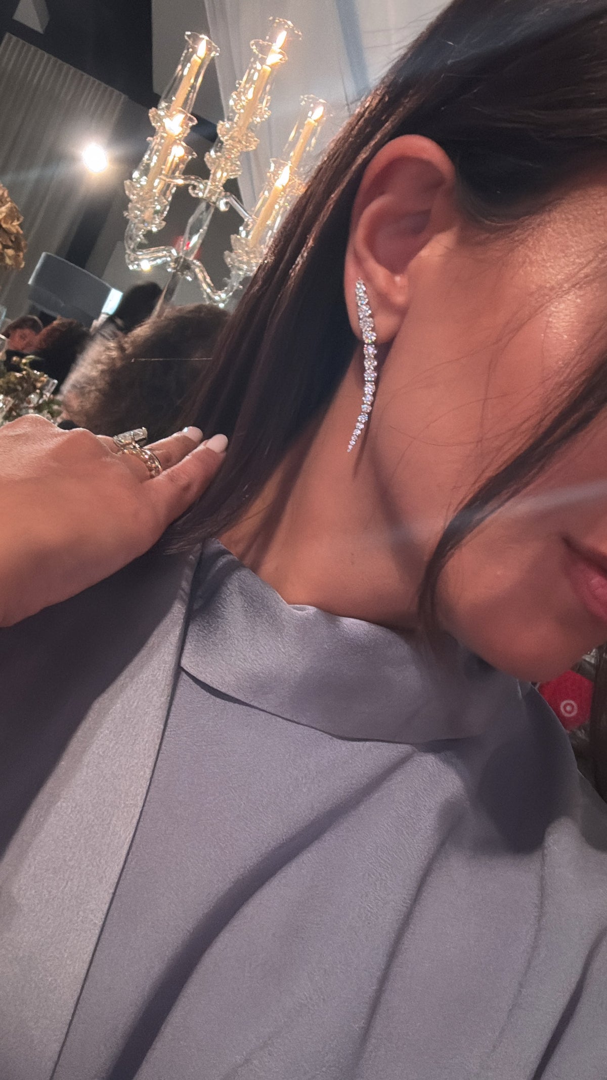 Long Graduated Diamond Earrings