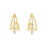 Cage Earrings With Pearl Center