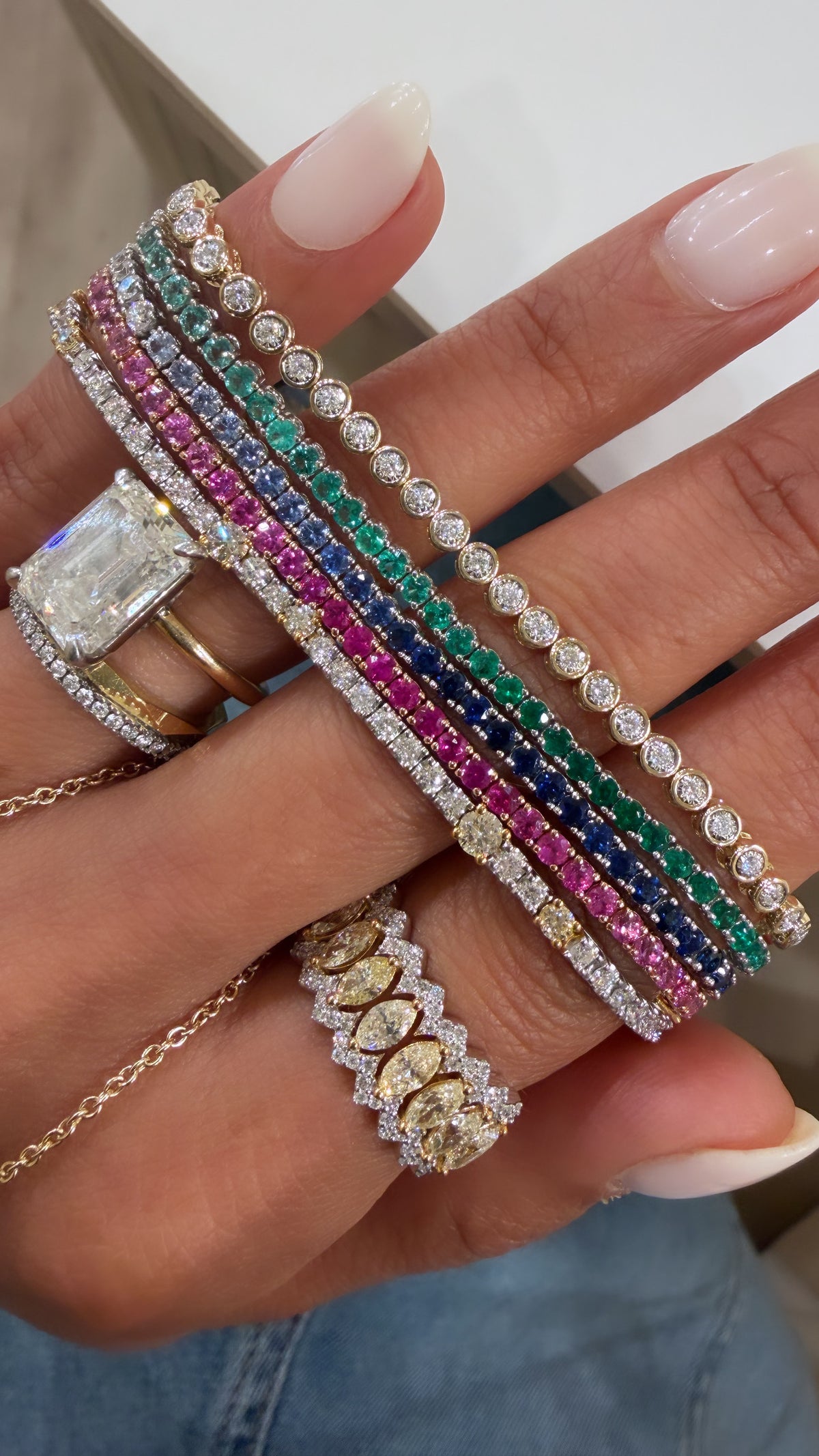 Sapphire & Diamond Ombre Tennis Bracelet