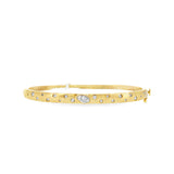 Gold Bangle With Scattered Diamonds