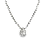 Diamond Tennis Necklace With Pear Diamond Center
