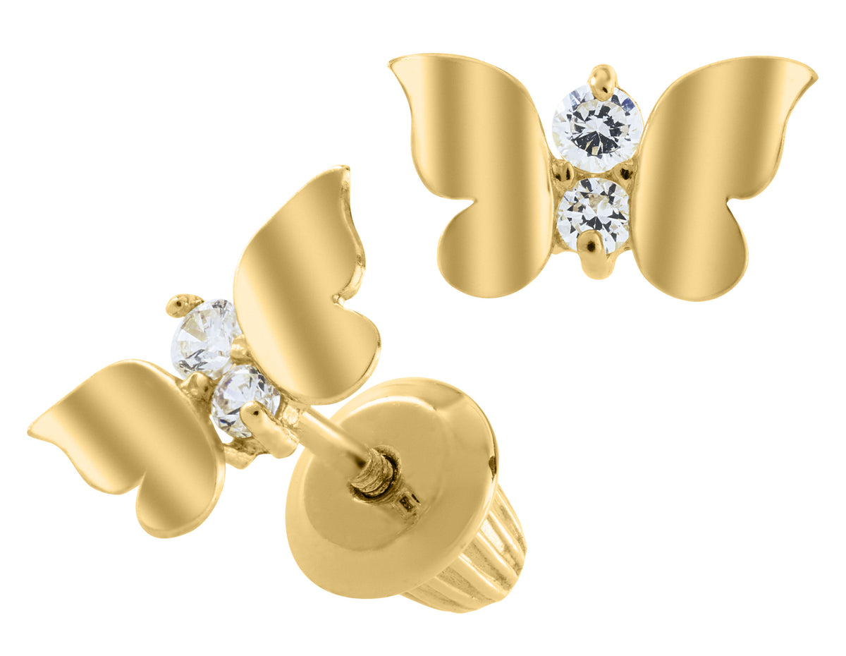 Gold Butterfly Baby Earrings