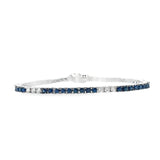 Blue Sapphire and Diamond Tennis Bracelet